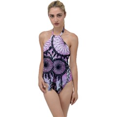 Dream Catcher Art Feathers Pink Go With The Flow One Piece Swimsuit by Bedest