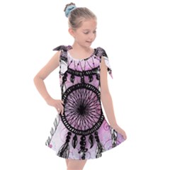 Dream Catcher Art Feathers Pink Kids  Tie Up Tunic Dress by Bedest