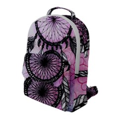 Dream Catcher Art Feathers Pink Flap Pocket Backpack (large) by Bedest