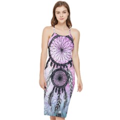 Dream Catcher Art Feathers Pink Bodycon Cross Back Summer Dress by Bedest