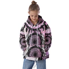 Dream Catcher Art Feathers Pink Kids  Oversized Hoodie by Bedest