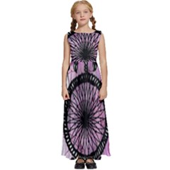 Dream Catcher Art Feathers Pink Kids  Satin Sleeveless Maxi Dress by Bedest