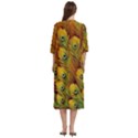 Peacock Feathers Green Yellow Women s Cotton 3/4 Sleeve Night Gown View4