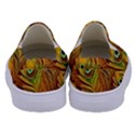 Peacock Feathers Green Yellow Kids  Canvas Slip Ons View4