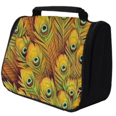 Peacock Feathers Green Yellow Full Print Travel Pouch (big) by Bedest