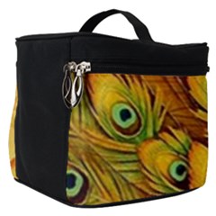 Peacock Feathers Green Yellow Make Up Travel Bag (small) by Bedest