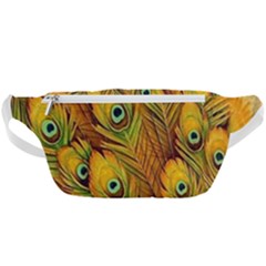 Peacock Feathers Green Yellow Waist Bag  by Bedest