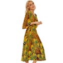 Peacock Feathers Green Yellow Midsummer Wrap Dress View3