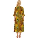 Peacock Feathers Green Yellow Midsummer Wrap Dress View4