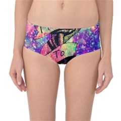 Anchor Purple Space Mid-waist Bikini Bottoms by Bedest