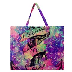 Anchor Purple Space Zipper Large Tote Bag by Bedest