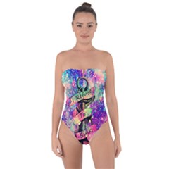 Anchor Purple Space Tie Back One Piece Swimsuit by Bedest