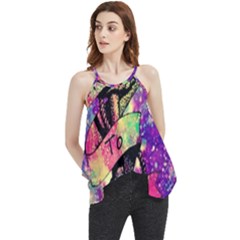 Anchor Purple Space Flowy Camisole Tank Top by Bedest