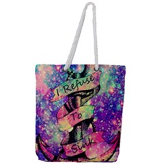 Anchor Purple Space Full Print Rope Handle Tote (large) by Bedest