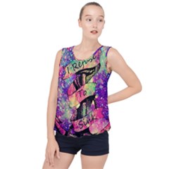 Anchor Purple Space Bubble Hem Chiffon Tank Top by Bedest