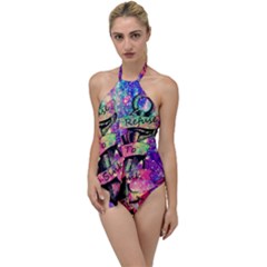 Anchor Purple Space Go With The Flow One Piece Swimsuit by Bedest