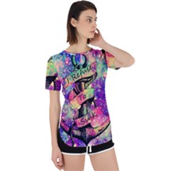 Anchor Purple Space Perpetual Short Sleeve T-shirt by Bedest