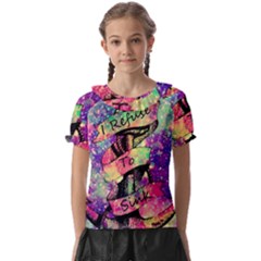 Anchor Purple Space Kids  Frill Chiffon Blouse by Bedest