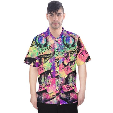 Anchor Purple Space Men s Hawaii Shirt by Bedest