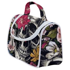 Skull Flowers American Native Dream Catcher Legend Satchel Handbag by Bedest