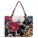 Skull Flowers American Native Dream Catcher Legend Zipper Medium Tote Bag View1