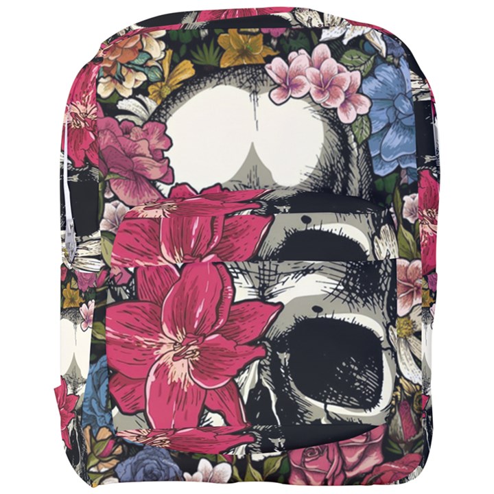 Skull Flowers American Native Dream Catcher Legend Full Print Backpack