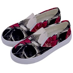 Skull Flowers American Native Dream Catcher Legend Kids  Canvas Slip Ons by Bedest