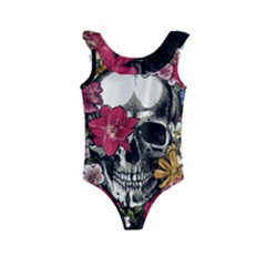 Skull Flowers American Native Dream Catcher Legend Kids  Frill Swimsuit by Bedest