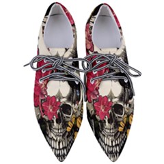 Skull Flowers American Native Dream Catcher Legend Pointed Oxford Shoes by Bedest