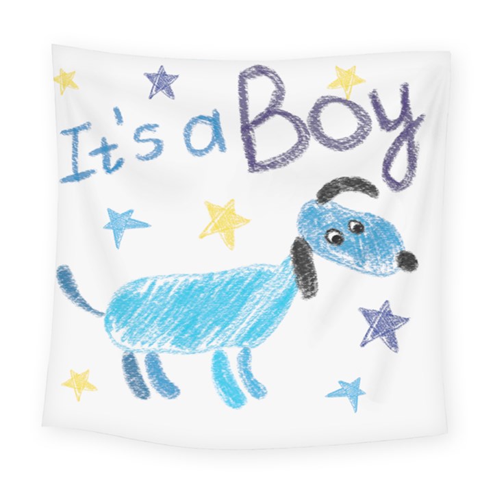 It s a boy Square Tapestry (Large)