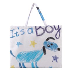 It s A Boy Zipper Large Tote Bag by morgunovaart