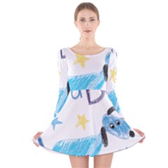 It s A Boy Long Sleeve Velvet Skater Dress