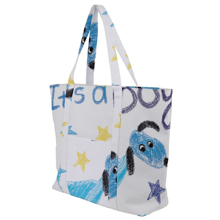 It s a boy Zip Up Canvas Bag