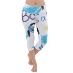 It s A Boy Lightweight Velour Capri Yoga Leggings