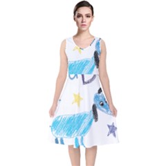 It s A Boy V-neck Midi Sleeveless Dress 