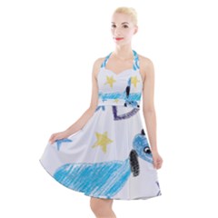 It s A Boy Halter Party Swing Dress  by morgunovaart