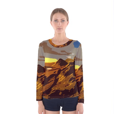 Scotland Monti Mountains Mountain Women s Long Sleeve T-shirt by Cendanart