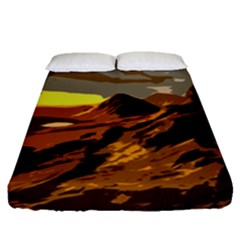 Scotland Monti Mountains Mountain Fitted Sheet (queen Size) by Cendanart