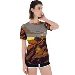 Scotland Monti Mountains Mountain Perpetual Short Sleeve T-shirt by Cendanart