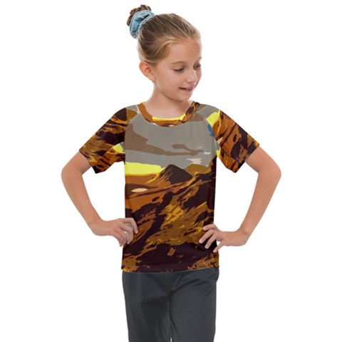 Scotland Monti Mountains Mountain Kids  Mesh Piece T-shirt by Cendanart