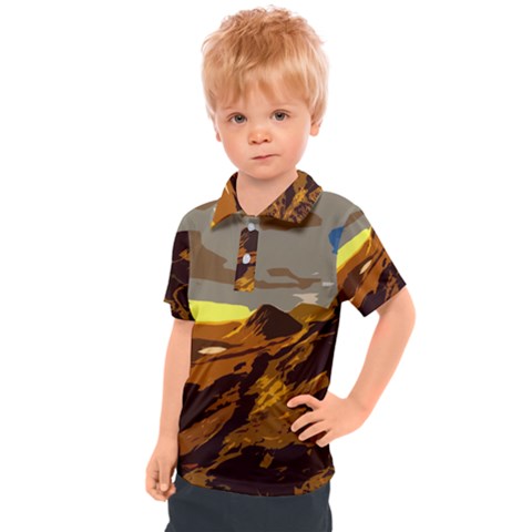 Scotland Monti Mountains Mountain Kids  Polo T-shirt by Cendanart