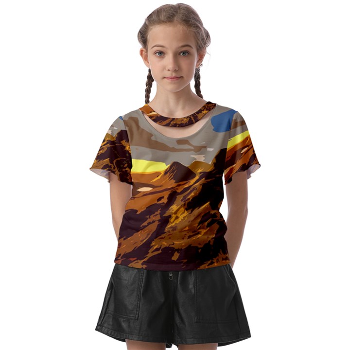 Scotland Monti Mountains Mountain Kids  Front Cut T-Shirt