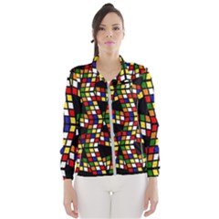 Graphic Pattern Rubiks Cube Women s Windbreaker by Cendanart