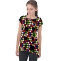 Graphic Pattern Rubiks Cube Cap Sleeve High Low Top View1