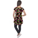 Graphic Pattern Rubiks Cube Cap Sleeve High Low Top View2