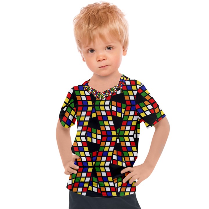 Graphic Pattern Rubiks Cube Kids  Sports T-Shirt