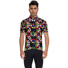 Graphic Pattern Rubiks Cube Men s Short Sleeve Cycling Jersey by Cendanart