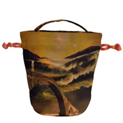 Bridge Of Regret Drawstring Bucket Bag by Cendanart