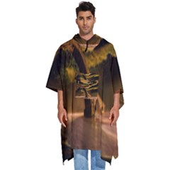 Bridge Of Regret Men s Hooded Rain Ponchos by Cendanart