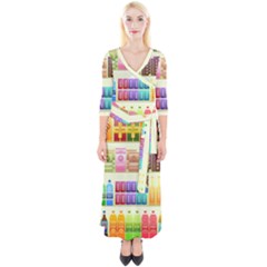 Supermarket Shelf Products Snacks Quarter Sleeve Wrap Maxi Dress by Cendanart